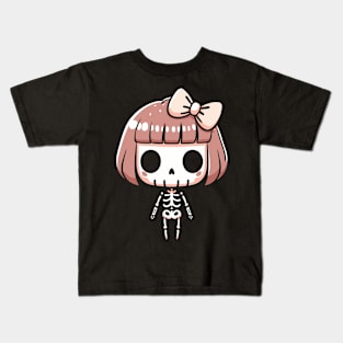 Cute Kawaii Ghost in Halloween Style | Halloween Costume for Skeleton Lovers Kids T-Shirt